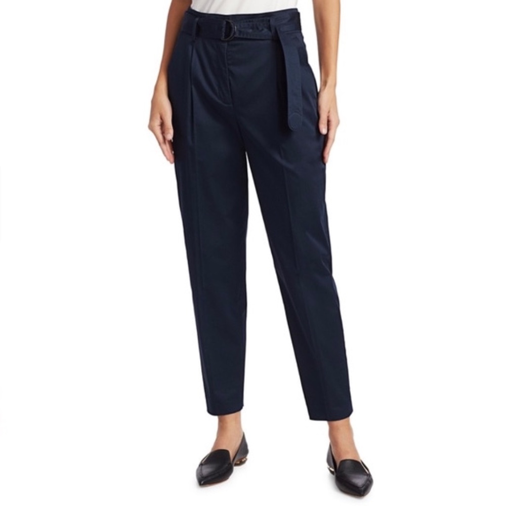 Akris Punto Pants Belted Satin Stretch NWOT